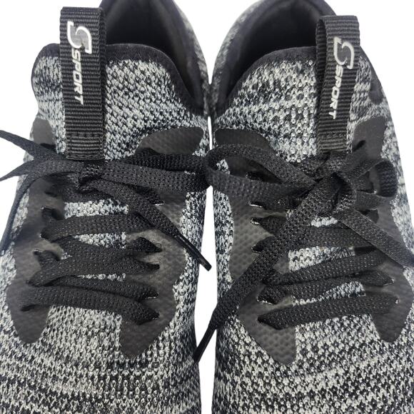 Skechers Shoes Womens 8 Gray Black White Knit Sport Memory Foam Comfort Running - Picture 4 of 11